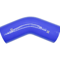 Pipercross Silicone Hose - 45° Elbow, 89mm Bore, 4-Ply, 152mm Legs - Blue
