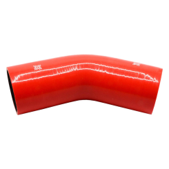 Pipercross Silicone Hose - 45° Elbow, 89mm Bore, 4-Ply, 152mm Legs - Red
